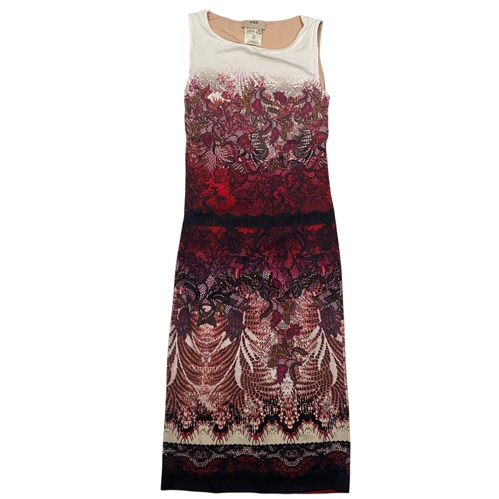 Fuzzi Sleeveless Floral Ombre Dress S bodycon designer date night colorful sexy